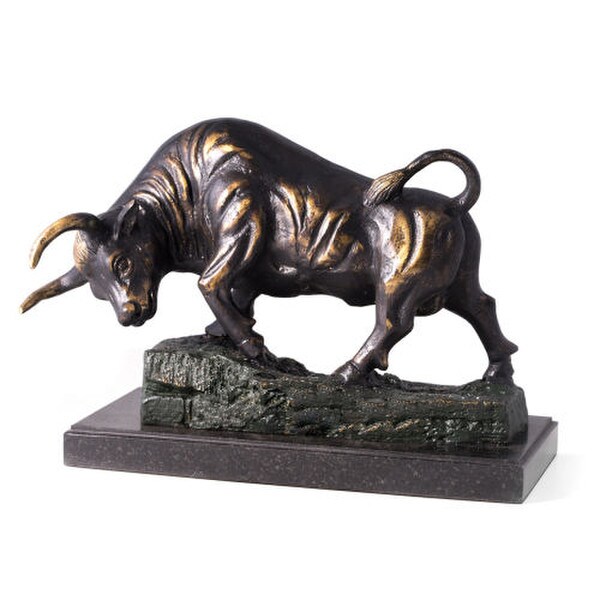 Conquering Bull Bronze Marble Statue limited Edition Casting Artwork